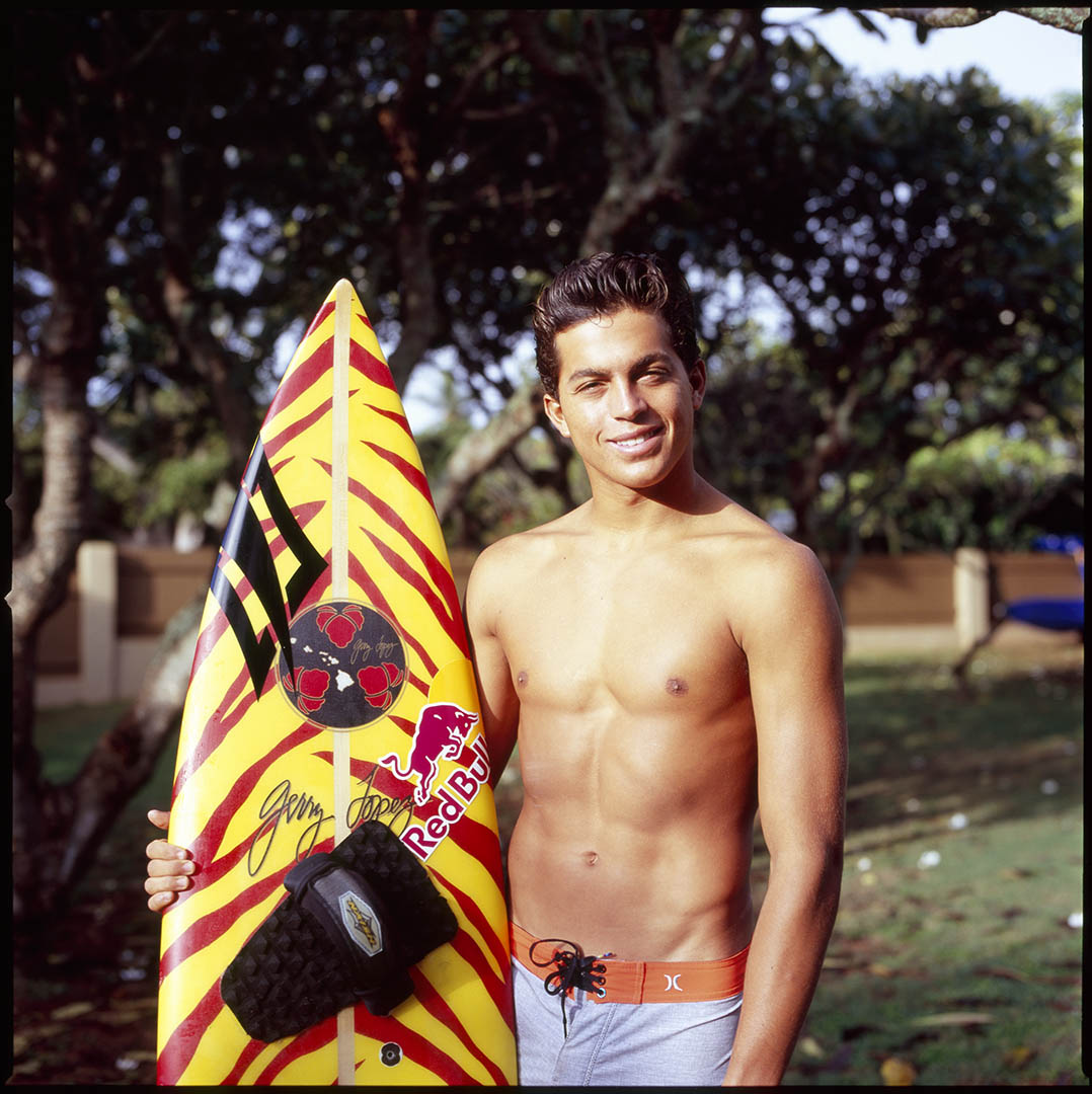 Kai Lenny with his Gerry Lopez surfboard, © Loïc Dorez.