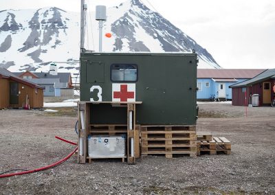 "Arctic Red Cross", Ny Alesund, Spitzberg Island, Northest Arctic Village, © Loïc Dorez.